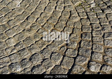 Typical German Old Town street cobblestones. Stock Photo