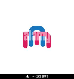 letter nm linked colorful logo vector Stock Vector