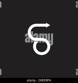 letter s rotate loop geometric logo vector Stock Vector