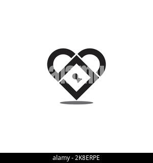 love like security lock symbol icon vector Stock Vector