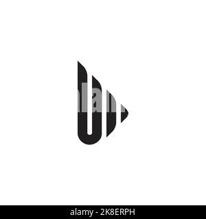 letter ui stripes triangle geometric logo vector Stock Vector