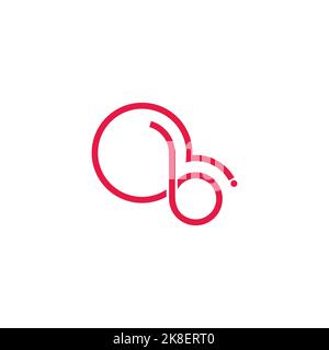 letter b loop geometric line thin logo vector Stock Vector