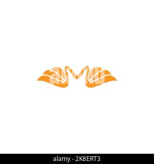 letter m curves golden decoration logo vector Stock Vector