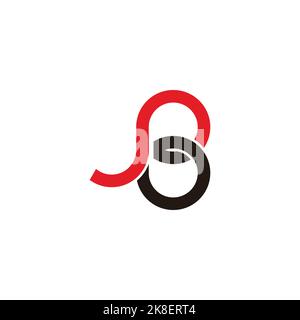 letter jb simple loop colorful logo vector Stock Vector