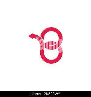 letter b loop arrow linear logo vector Stock Vector