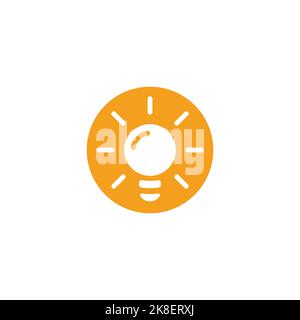 shine light bulb circle simple decoration logo vector Stock Vector