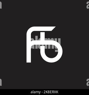 letter fb linked overlapping line logo vector Stock Vector