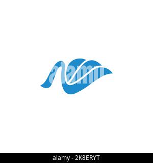 curves motion splash waves blue logo vector Stock Vector