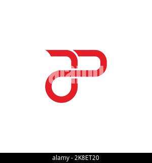 letter ap jp red motion line logo vector Stock Vector