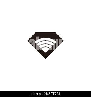 stripes geometric signal diamond logo vector Stock Vector