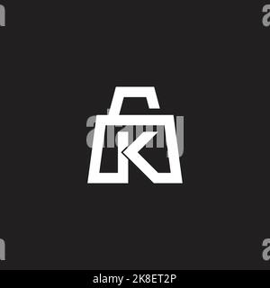letter k padlock simple geometric line logo vector Stock Vector