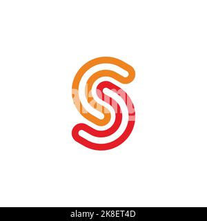 letter cs outline geometric logo vector Stock Vector