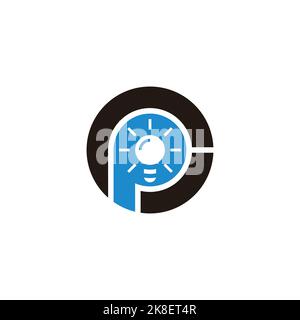 letter cp light bulb idea logo vector Stock Vector