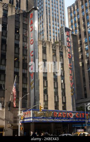 Radio City Music Hall at Rockefeller Center, NYC, USA  2022 Stock Photo