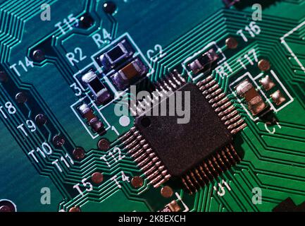 Close-up view of the electronic circuit Stock Photo