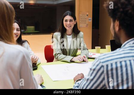 Business team having a meeting in office Stock Photo