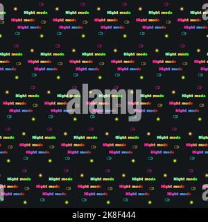 Gradient text - Night mode, vector rainbow style on dark background, seamless Stock Vector