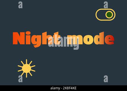 Gradient text - Night mode, vector rainbow style on dark background Stock Vector