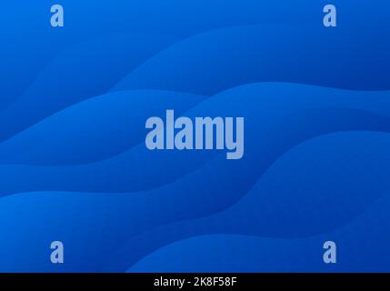 Abstract blue wavy pattern design decorative artwork design pattern. Overlapping with dots, circle halftone style mesh background. Vector Stock Vector
