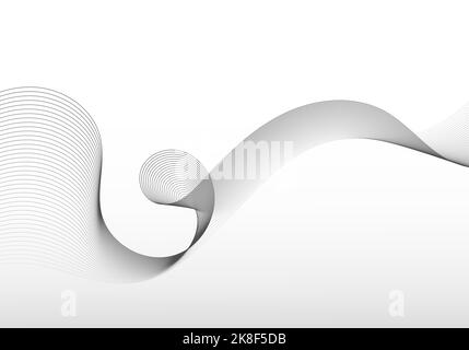 Abstract lines design swirl wavy pattern decorative artwork. Overlapping design decorative background. Vector Stock Vector