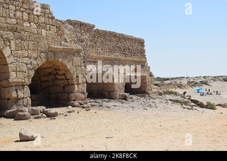 Hadrianic Aqueduct of Caesarea - Beit Hanania, Israel Stock Photo