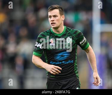 Liam Byrne of Ireland during the Rugby League World Cup 2021 match Ireland vs Lebanon at Leigh Sports Village, Leigh, United Kingdom, 23rd October 2022  (Photo by Craig Thomas/News Images) Stock Photo