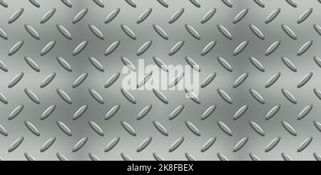 Aluminum diamond plate industry realistic seamless pattern Stock Vector