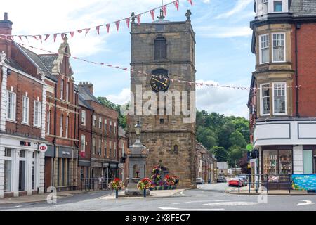 17th century Morpeth Clock Tower, Market Place, Morpeth, Northumberland, England, United Kingdom Stock Photo