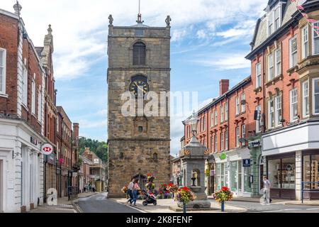 17th century Morpeth Clock Tower, Market Place, Morpeth, Northumberland, England, United Kingdom Stock Photo