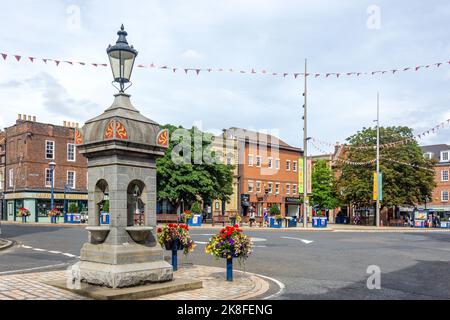 17th century Morpeth Clock Tower, Market Place, Morpeth, Northumberland, England, United Kingdom Stock Photo