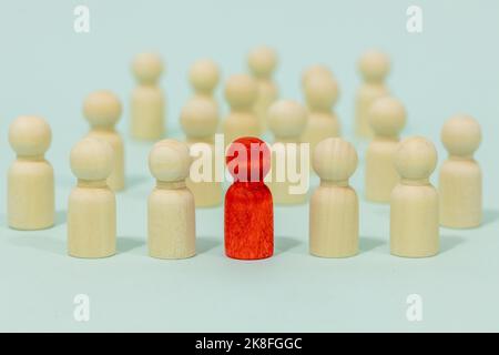 Managing the company in a crisis, people around the leader, Responsible business management, trust and teamwork, concept, Following the leader Stock Photo