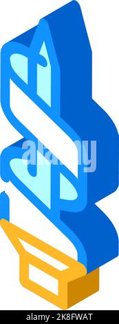 auger drill bit isometric icon vector illustration Stock Vector