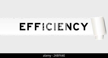 Ripped gray paper background that have word efficiency under torn part Stock Vector