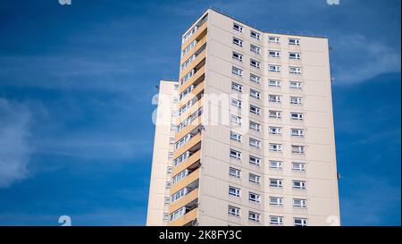 A tower block housing estate rises into the sky above Acton in West ...