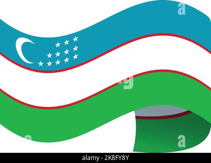 Uzbekistan independence icon cartoon vector. Flag map. Asia cover Stock Vector