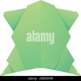 Origami lake frog icon cartoon vector. Geometrical animal. Paper art Stock Vector