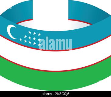 Circle uzbekistan icon cartoon vector. Flag map. Emblem day Stock Vector