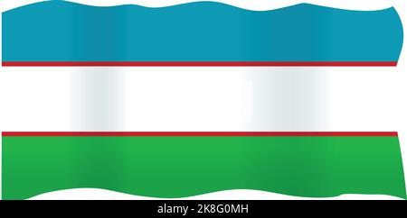 Independent flag icon cartoon vector. Uzbekistan map. National sign Stock Vector