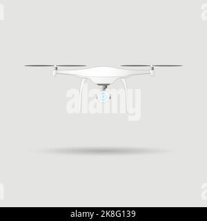 Drone for aerial video and photo shooting. Vector illustration. Stock Vector