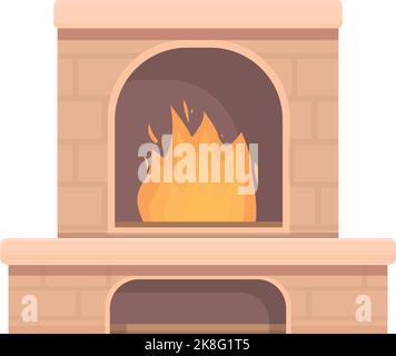 Bakery furnace icon cartoon vector. Fire stove. Pizza brick Stock Vector