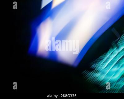 Technology light stripes moving blurred background with copy space. Abstract digital technology lines  blurry background. Stock Photo