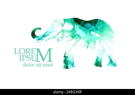 Logo elephant abstract from blots. Vector illustration Stock Vector
