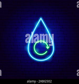 Water Recycling Neon Sign Stock Vector