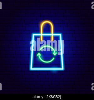 Package Recycling Neon Sign Stock Vector