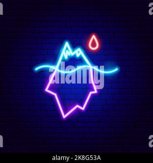Glacier Melt Neon Sign Stock Vector