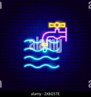 Fresh Water Neon Sign Stock Vector