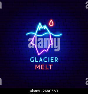 Glacier Melt Neon Label Stock Vector