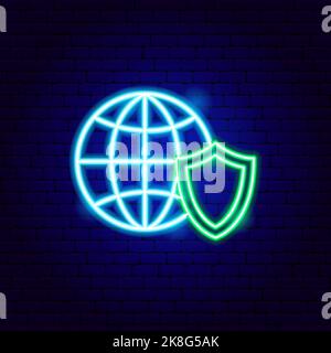 Save Planet Neon Sign Stock Vector