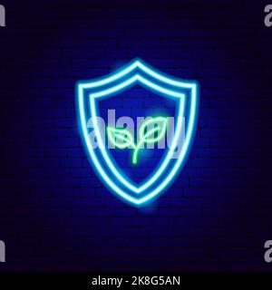Save Nature Neon Sign Stock Vector