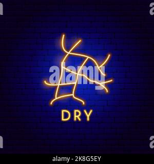 Dry Land Neon Label Stock Vector